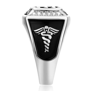 Women's Initial Traditional CZ Square Birthstone Class Ring