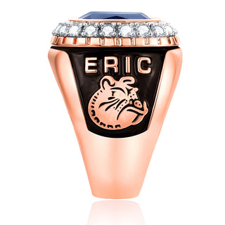 Men's 14K Rose Gold Plated CZ Encrusted Class Ring