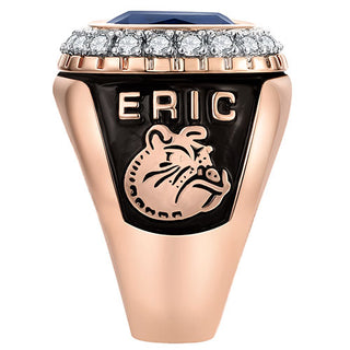 Men's 14K Rose Gold Plated CZ Encrusted Class Ring