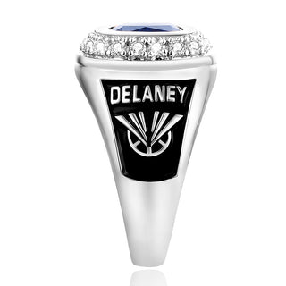 Women's CZ Encrusted Personalized Top Class Ring