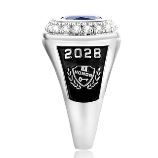 Women's CZ Encrusted Personalized Top Class Ring