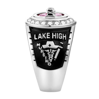 Men's Traditional CZ Oval Stone Personalized Top Class Ring