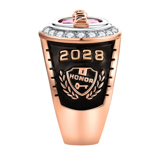 Men's 14K Rose Gold Plated Traditional CZ Oval Stone Personalized Top Class Ring