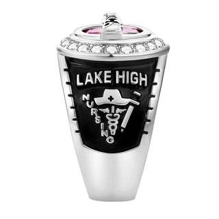 Women's Traditional CZ Oval Stone Personalized Top Class Ring