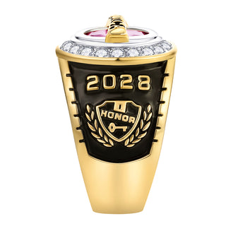 Women's 14K Gold Plated Traditional CZ Oval Stone Personalized Top Class Ring