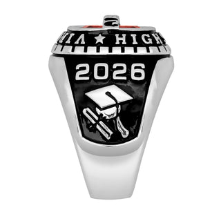 Men's Silver Plated Personalized-Top Traditional Class Ring
