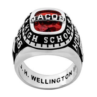 Men's Silver Plated Personalized-Top Traditional Class Ring