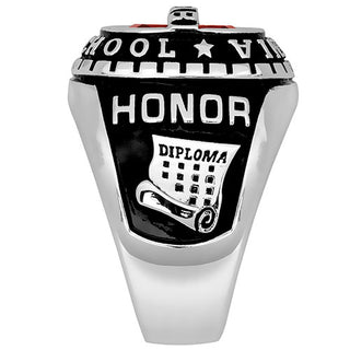 Men's Silver Plated Personalized-Top Traditional Class Ring