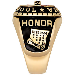 Men's 14K Gold Plated Personalized-Top Traditional Class Ring