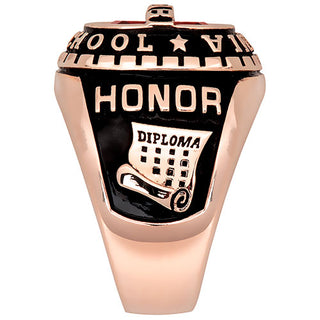 Men's 14K Rose Gold Plated Personalized-Top Traditional Class Ring