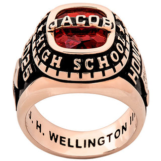 Men's 14K Rose Gold Plated Personalized-Top Traditional Class Ring