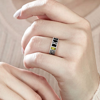 Ladies' Silver Plated Decorated Band Class Ring