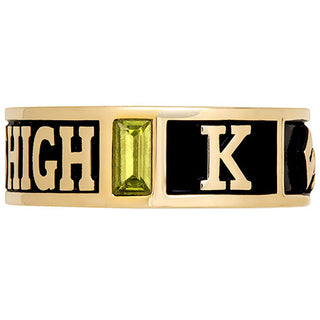 Ladies' 14K Gold Plated Decorated Band Class Ring