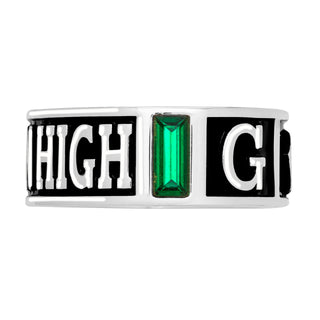 Men's Silver Plated Decorated Band Class Ring