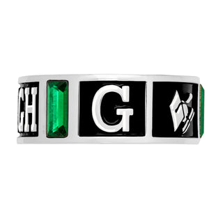 Men's Silver Plated Decorated Band Class Ring