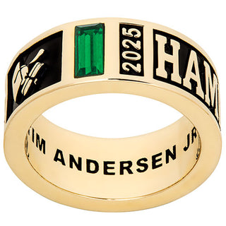 Men's 14K Gold Plated Decorated Band Class Ring