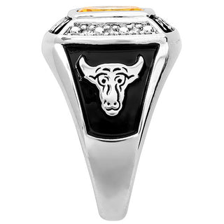 Ladies' Sterling Silver Traditional Birthstone and Diamond Accent Class Ring