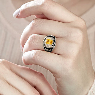 Ladies' Sterling Silver Traditional Birthstone and Diamond Accent Class Ring