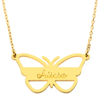 Engraved Open Butterfly Necklace