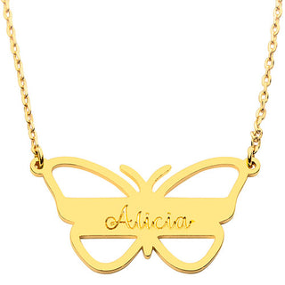 Engraved Open Butterfly Necklace