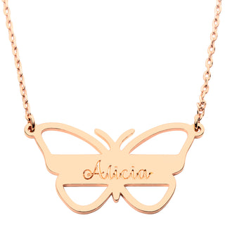 Engraved Open Butterfly Necklace