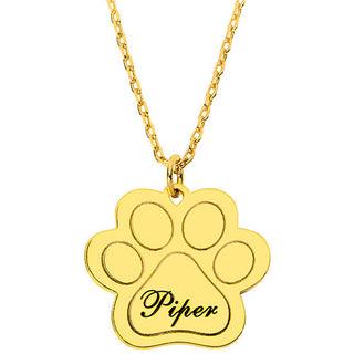 Engraved Paw Print Necklace