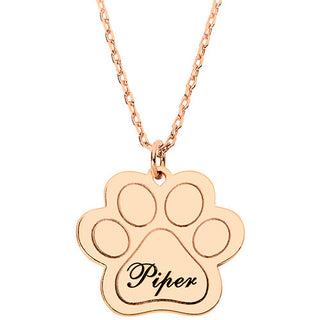 Engraved Paw Print Necklace