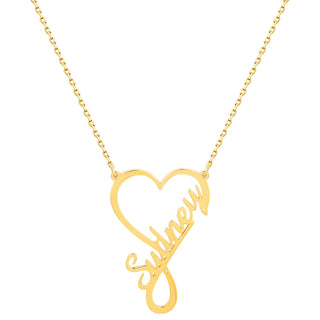 Script Infinity Heart Name Necklace