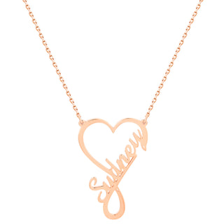 Script Infinity Heart Name Necklace