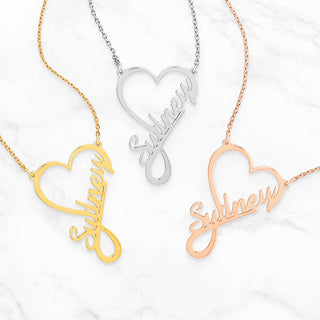 Script Infinity Heart Name Necklace