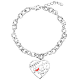Personalized Memorial Heart with Cardinal Bracelet