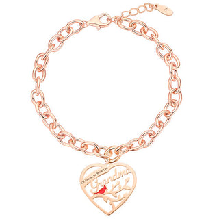 Personalized Memorial Heart with Cardinal Bracelet
