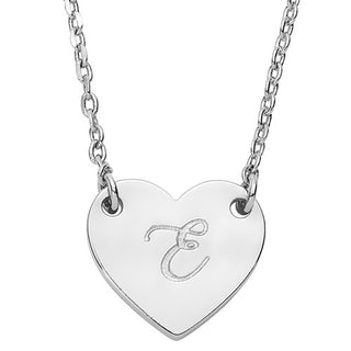 Petite Engraved Station Heart Necklace