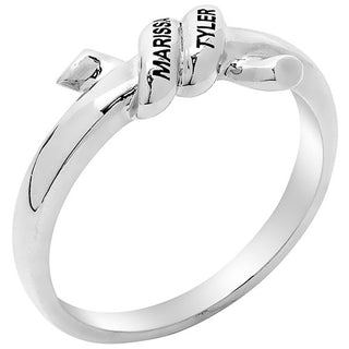 Silver Plated Engraved Knot Ring