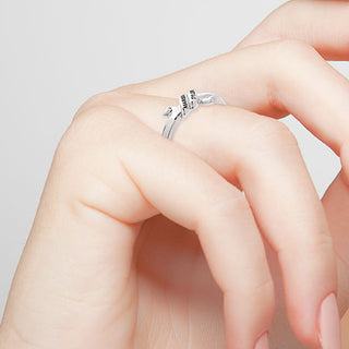 Silver Plated Engraved Knot Ring