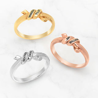 14K Gold Plated Engraved Knot Ring