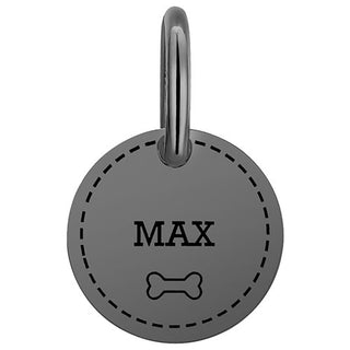 Stainless Steel Personalized Engraved Disc with Bone Pet Tag