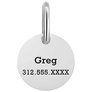 Stainless Steel Personalized Engraved Disc with Bone Pet Tag