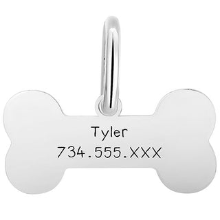 Stainless Steel Personalized Engraved Cut-out Bone Pet Tag