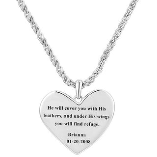 Memorial Message and Personalized Angel Wings Necklace