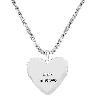 Memorial Angel Wings Personalized Message Necklace