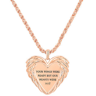 Memorial Angel Wings Personalized Message Necklace