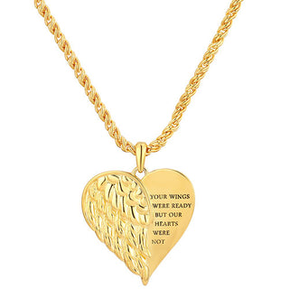 Memorial Angel Single Wing Personalized Necklace
