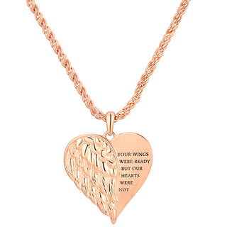 Memorial Angel Single Wing Personalized Necklace