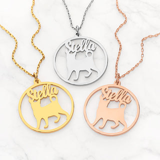 Personalized Standing Cat Silhouette Necklace