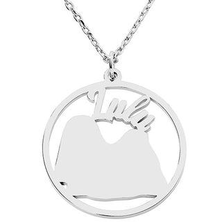 Silver Plated Personalized Dog Breed Silhouette Necklace