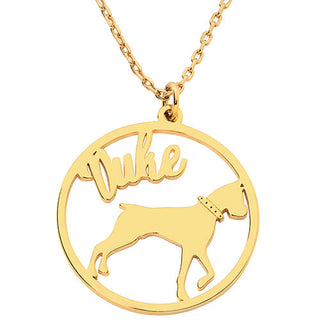 14K Gold Plated Personalized Dog Breed Silhouette Necklace