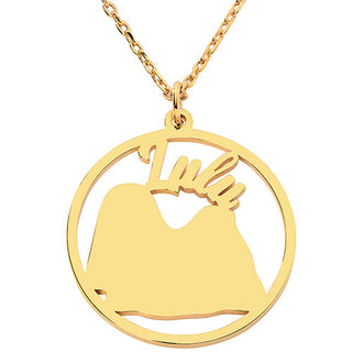 14K Gold Plated Personalized Dog Breed Silhouette Necklace