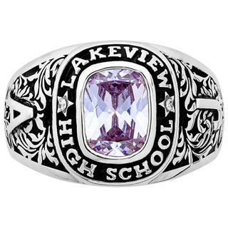 Ladies' Sterling Silver Traditional Diamond Accent Class Ring