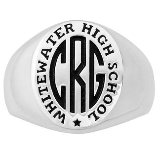 Men's Sterling Silver Monogram Signet Class Ring